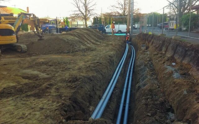 electrical lines being laid in the ground