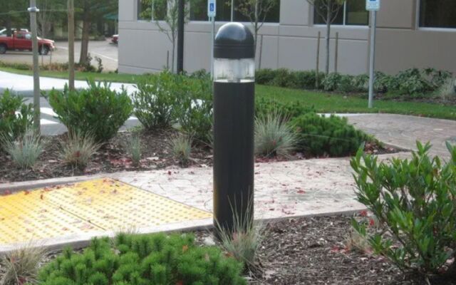 outdoor post lamp on a walk way